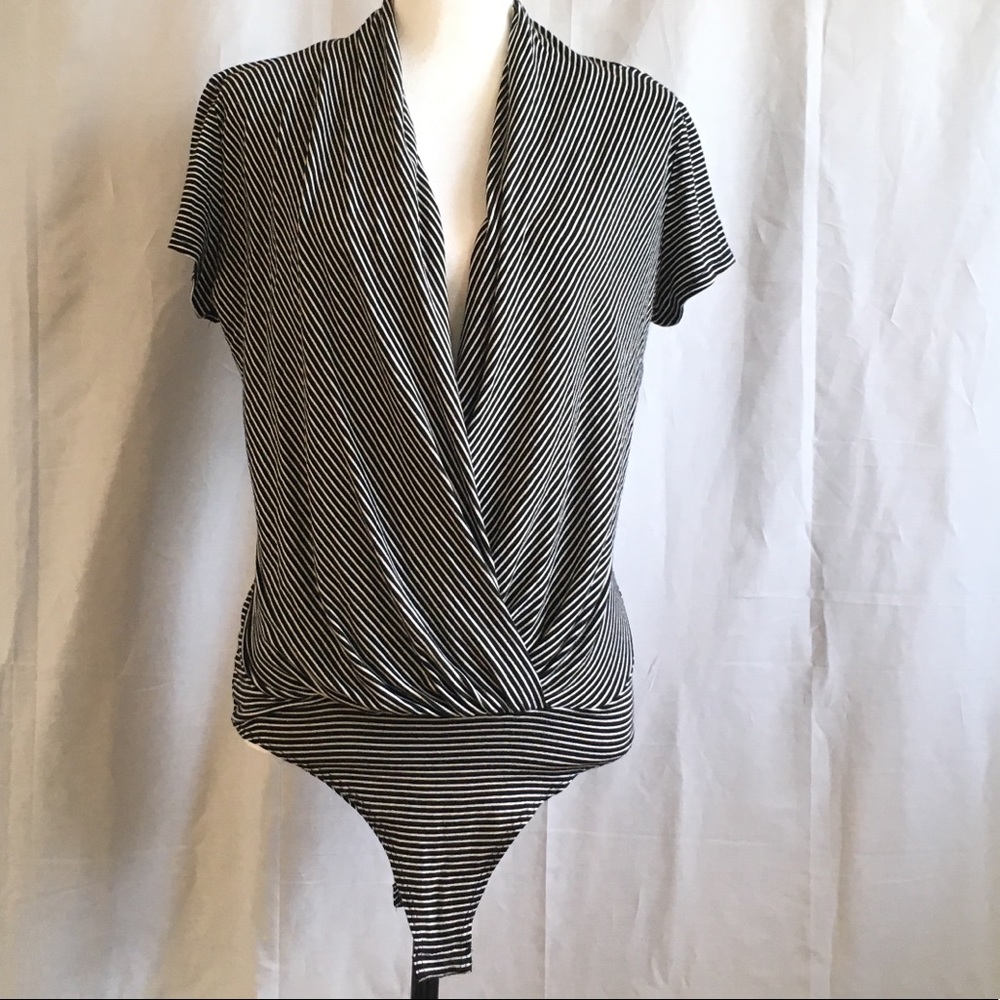Large Black & white striped bodysuit